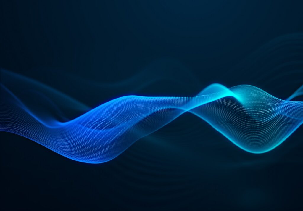 beautiful abstract wave technology digital network background with blue light digital effect corporate concept