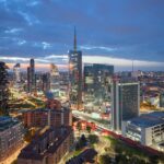 Milan, Italy Cityscape at Dawn