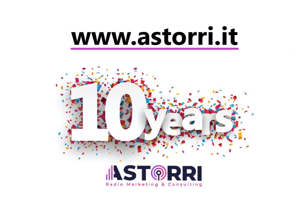 Ten years paper confetti sign