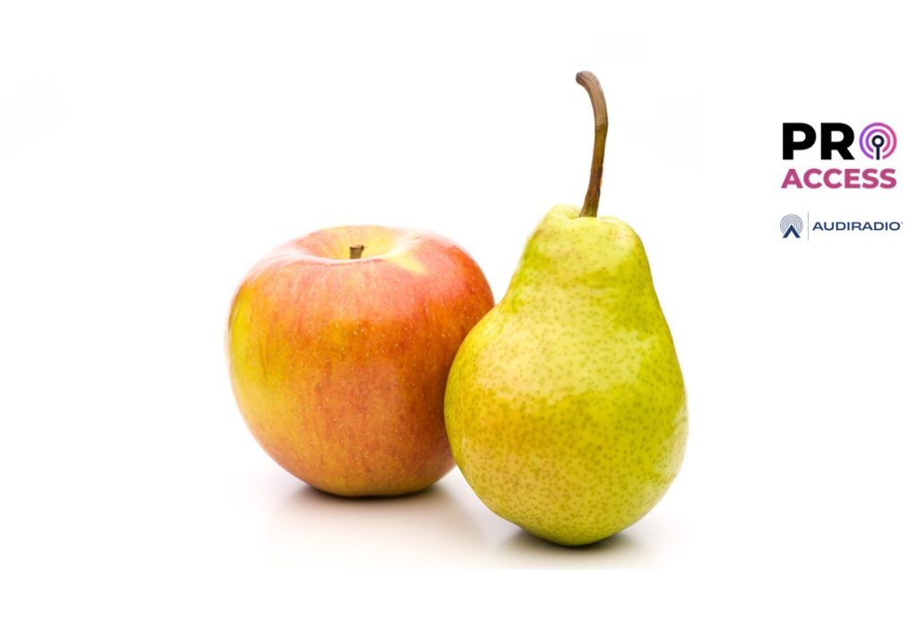 Adage: Compare apples with pears - leaning on each other