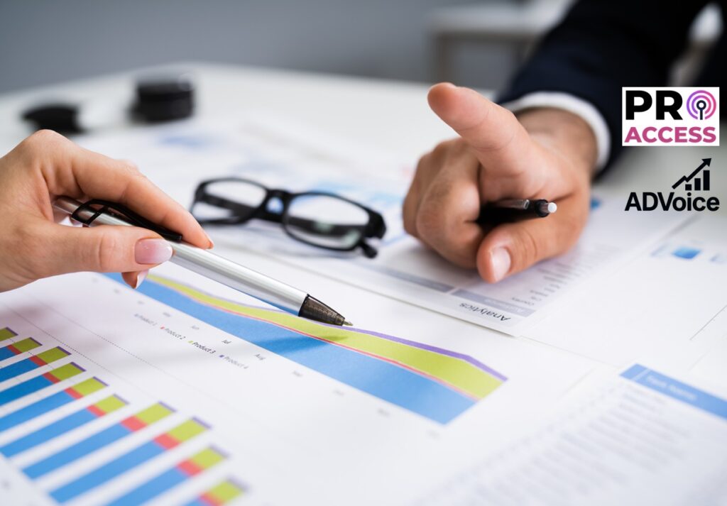 Financial Advisor Looking At Growth Progress Chart