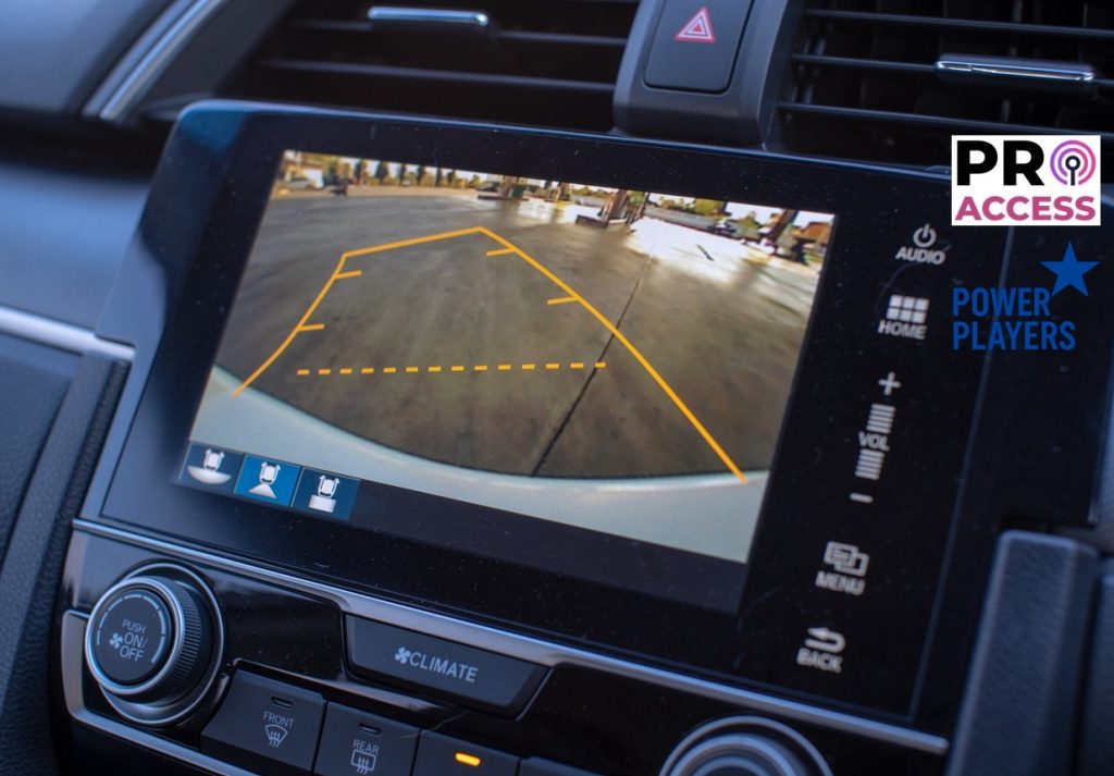 Car rear view system monitor reverse video camera.