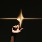 human hand pointing waveform.