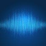 Abstract wave sound illustration made of lines and dots. Music audio, frequency, and signal in futuristic digital background. Equalizer, pulse flow for technology, media party concept. Vector design