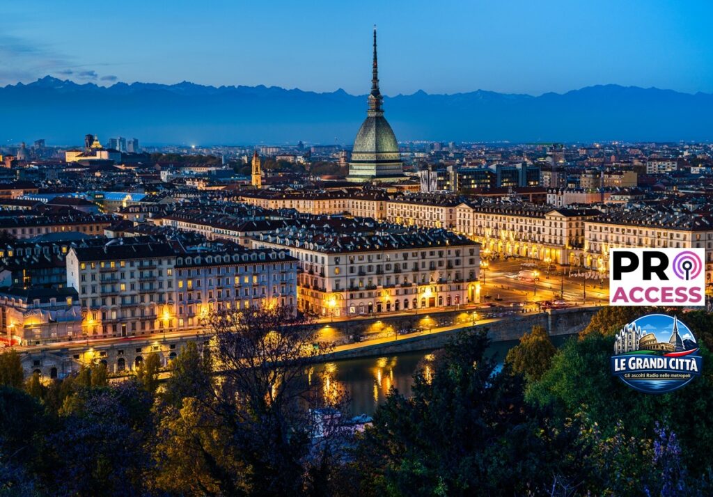 Turin twilight skyline