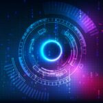 Purple Blue Pixel Futuristic Technology