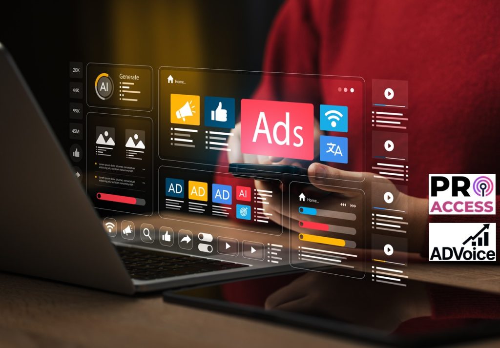 Businesswoman doing digital marketing and online advertising to target customers. Online sales concept of digital marketing, ad, product ads, promotion of products or services through digital tools.