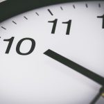 Close up of clock with selective focus at 10 Oclock