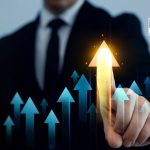 Growth graph and investment analysis. Financial marketing graph and profit stock market chart.Business increase, analysis, development and success.