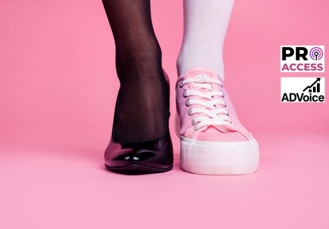 Cropped close-up view image concept photo of two different fit thin slim legs cozy comfort luxury luxurious elegant chic sporty comparison footgear isolated on pink pastel background