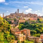 Downtown Siena skyline in Italy