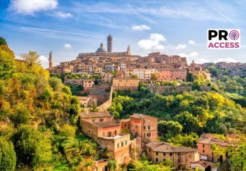 Downtown Siena skyline in Italy